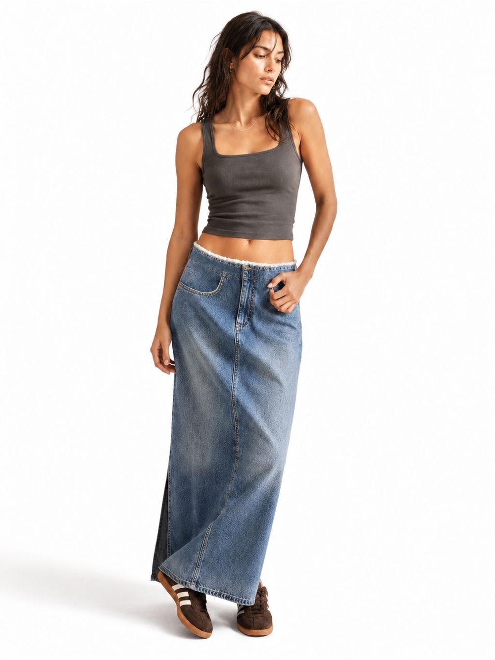 True 90's Bubblegum American Flavour Denim Maxi Skirt 5/6